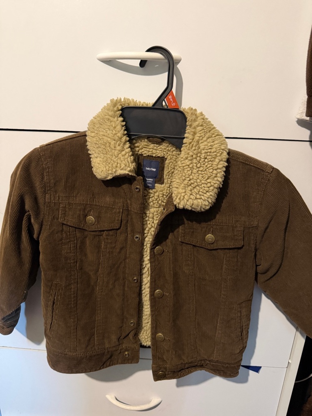 GAP Brown Corduroy Jacket with Cream Sherpa Collar